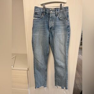 Agolde women’s A056F-1206 Riley crop high rise straight jeans